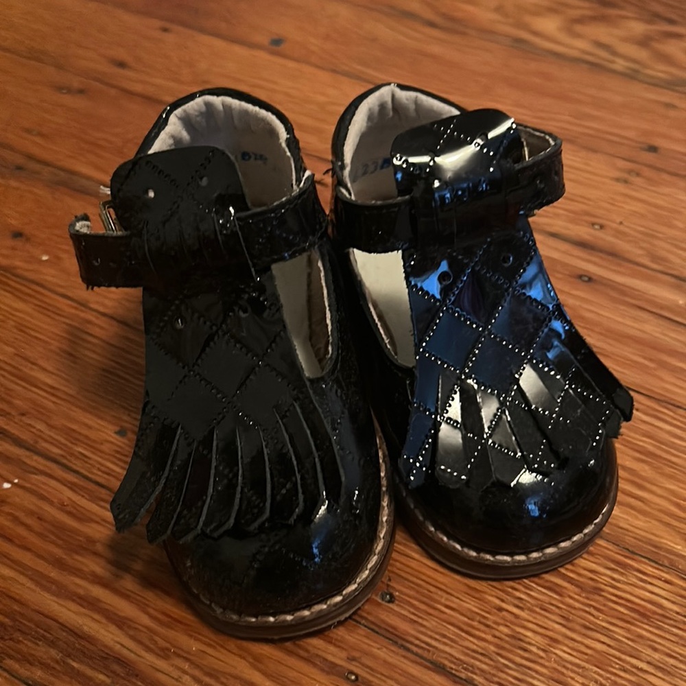 Baby girl walking shoes with hard bottom gently worn